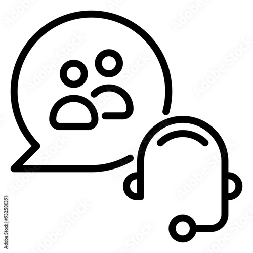 costumer service icon, line icon style
