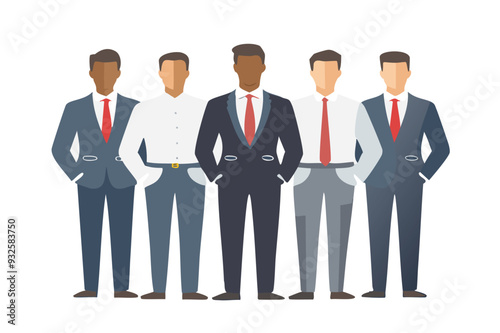 Group of people multicultural standing together. Graphic resource for website and illustration.