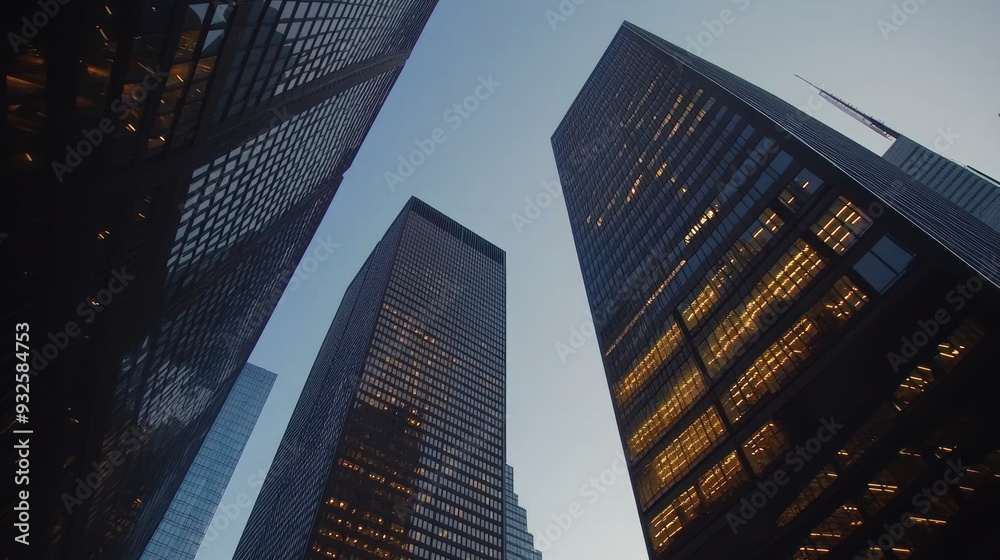 custom made wallpaper toronto digitalSkyscrapers with a view of the evening sky