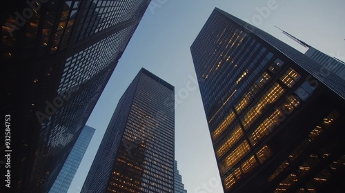 Wallpaper Mural Skyscrapers with a view of the evening sky Torontodigital.ca
