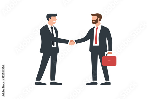 Businessman handshaking. Illustrator resource for presentation, concept for a business deal. 