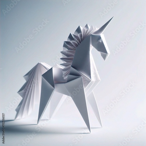origami hourse paper isolated on a white background