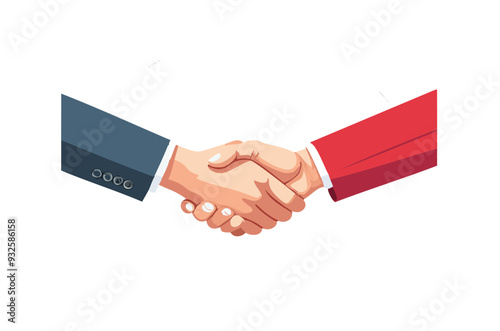 Businessman handshaking. Illustrator resource for presentation, concept for a business deal. 
