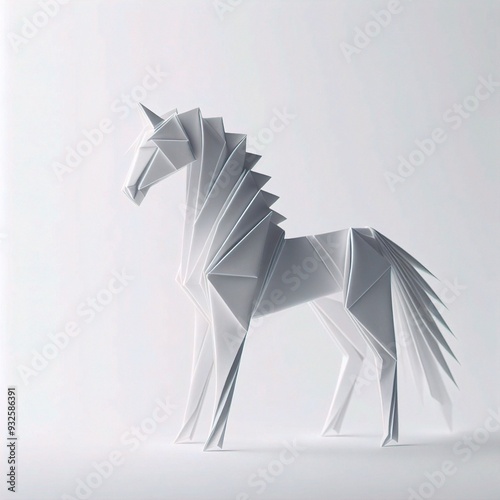 origami hourse paper isolated on a white background