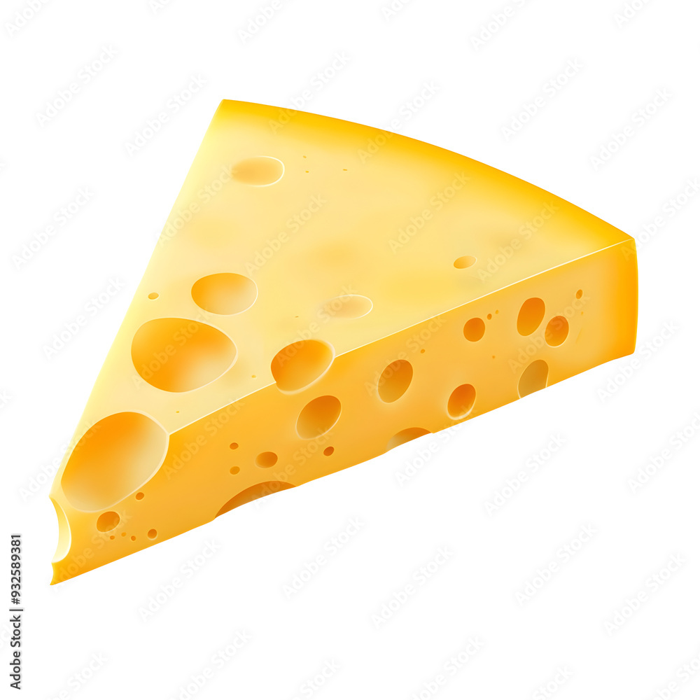 Bright Yellow Sliced Cheese Wedge Isolated on White Background Bright Yellow Sliced Cheese Wedge Isolated on White Background