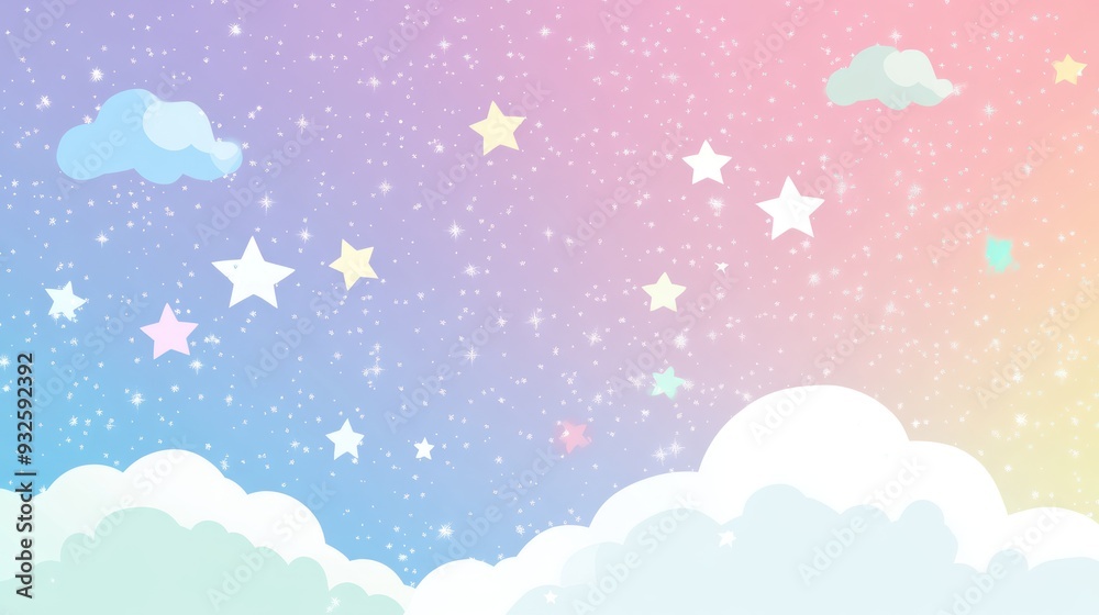 Pastel Sky with Stars and Clouds Pastel Sky with Stars and Clouds