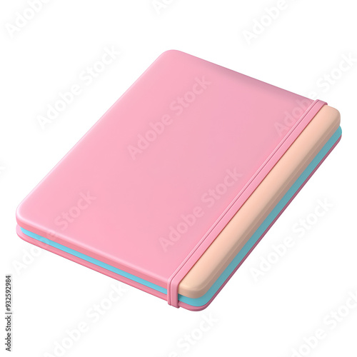 Wallpaper Mural Isolated Pastel Pink Cartoon-Style Notebook on Clean White Background for Mockup, Template and Design Torontodigital.ca