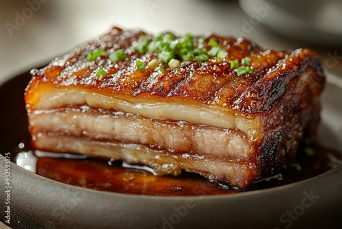 Crispy Pork Belly with Glaze and Green Onions