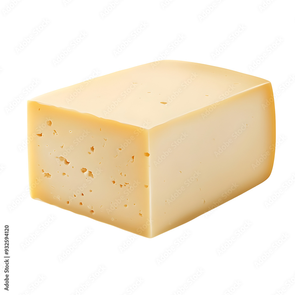 Tantalizing Monterey Jack Cheese Block Centered on Minimalist White Background Tantalizing Monterey Jack Cheese Block Centered on Minimalist White Background