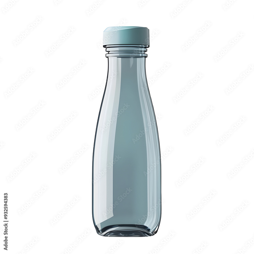 Transparent Plastic Water Bottle on Plain White Background Transparent Plastic Water Bottle on Plain White Background
