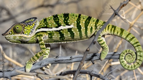 Wildlife image of a chameleon blending into its environment photo