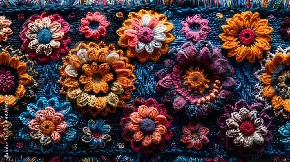Colorful Flower Pattern Textile Illustration Colorful Flower Pattern Textile Illustration