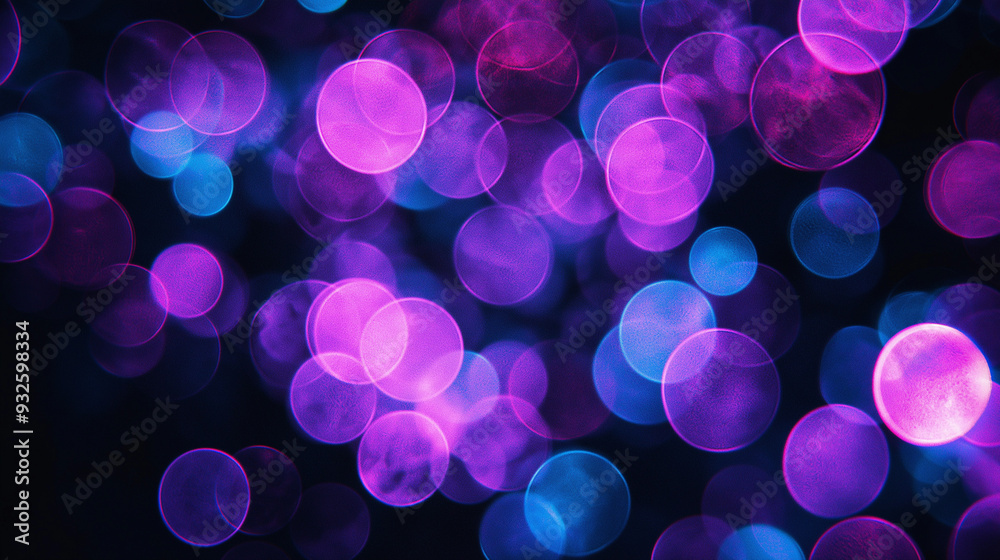 a holographic photo shows round bokeh lights in olive and lavender colors on a black background a holographic photo shows round bokeh lights in olive and lavender colors on a black background