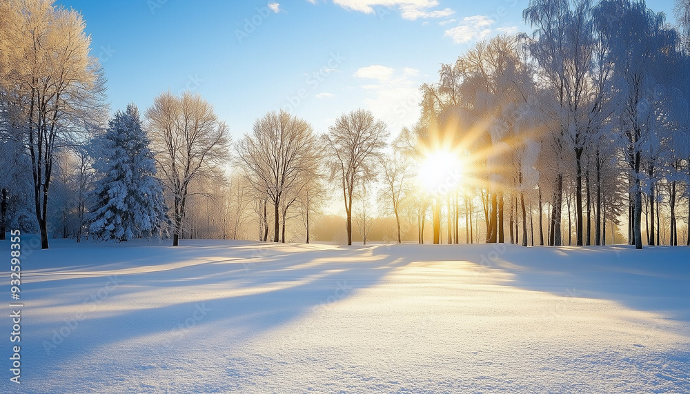 winter scenery with snow and trees winter scenery with snow and trees