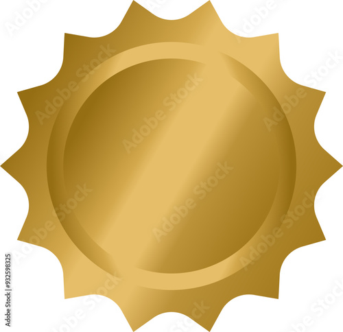 Golden label badge