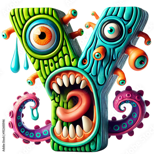 Monster Alphabet PNG | Cute Monster Doodle Letters | Birthday Monster Sublimation Design | Digital Download