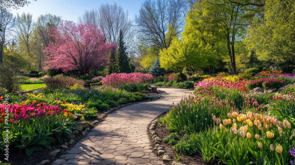 Naklejka premium Blooming Spring Garden