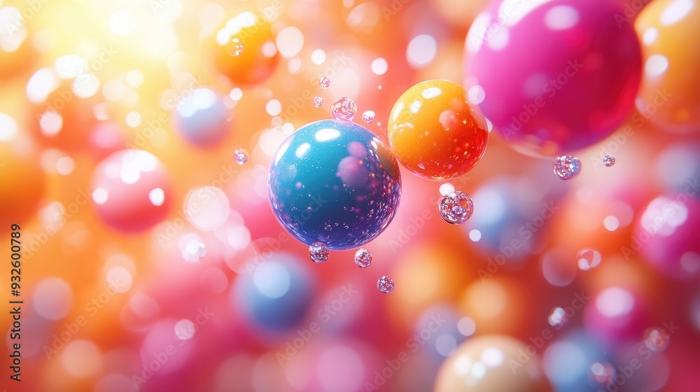 Abstract Colorful Spheres Bokeh Background Abstract Colorful Spheres Bokeh Background