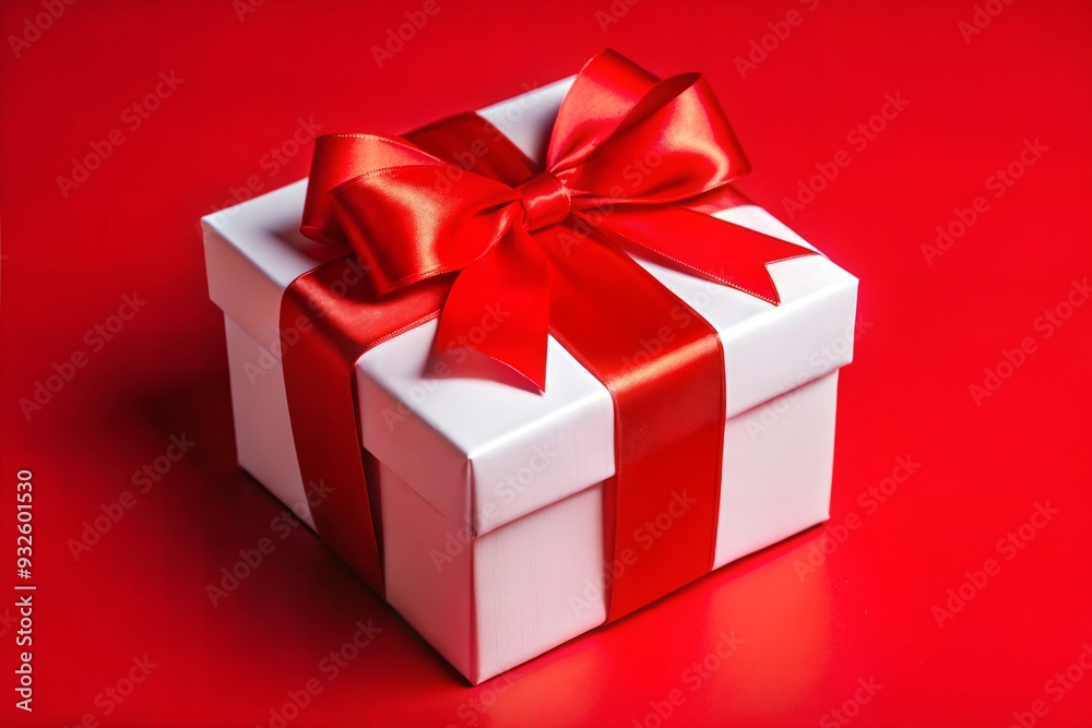 red gift box with ribbon