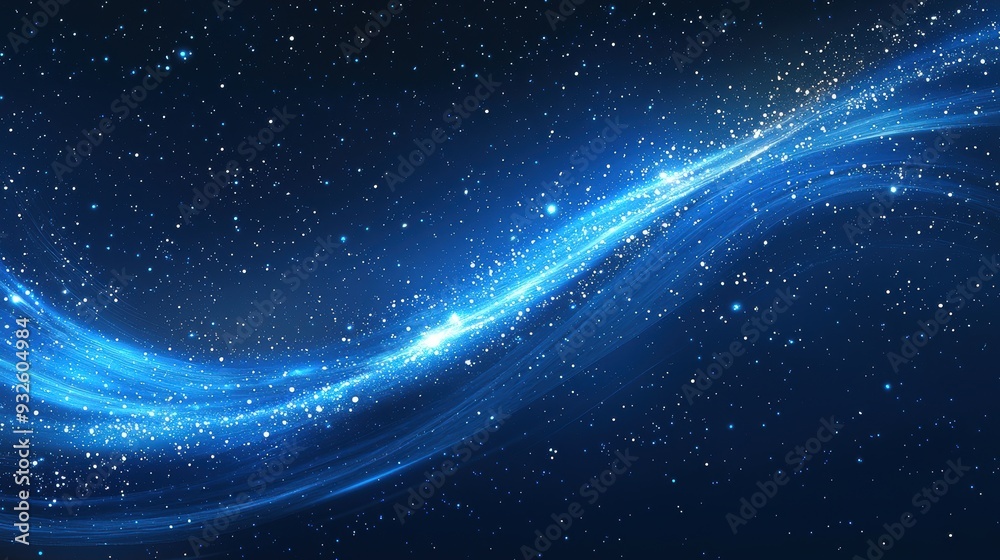 Abstract Blue Galaxy Background with Stars and Glowing Lines Abstract Blue Galaxy Background with Stars and Glowing Lines
