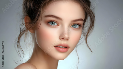 A close-up portrait of a yo...