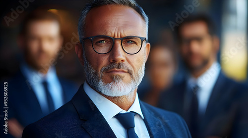 A confident businessman in ...
