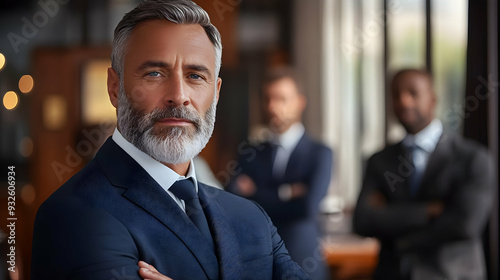 A confident businessman in ...