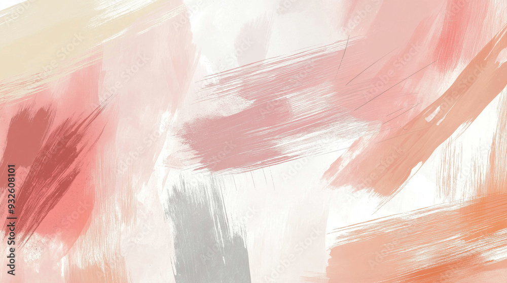 Fototapeta premium abstract gouache paint background. lovely, romantic, playful and sophisticated drawing. large soft brush stroke. using dusty rose, apricot beige, muted soft pink.