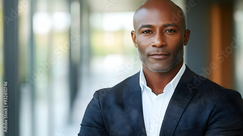 A confident man in a suit p...