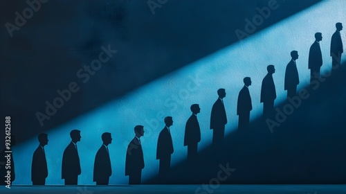 Leader's Shadow Casting Influence Over Followers' Silhouettes photo