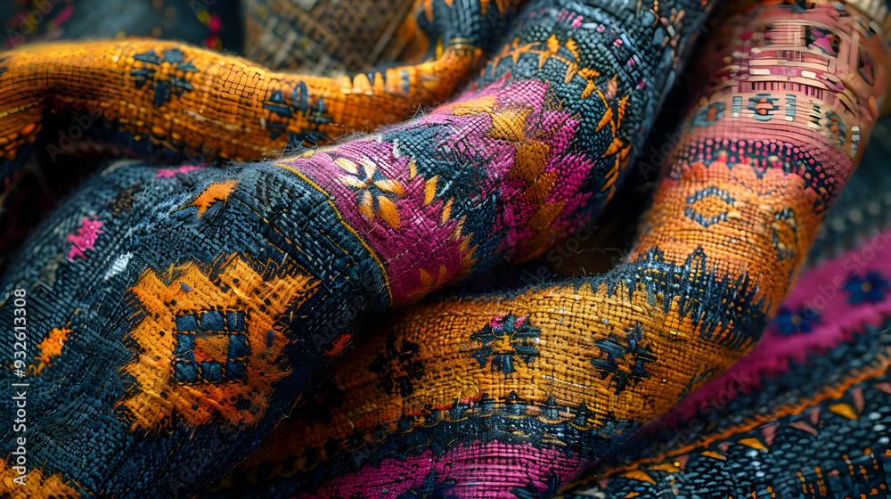 Abstract Textile Closeup - Deep Colors & Texture