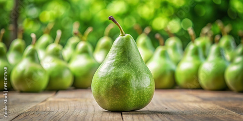 Green conference pear with full depth of field photo