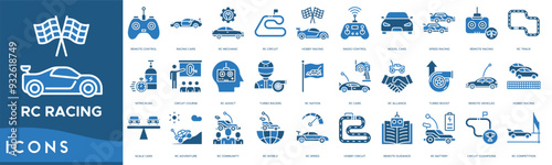 RC Racing icon. Remote Control, Racing Cars, RC Mechanic, RC Circuit and Hobby Racing