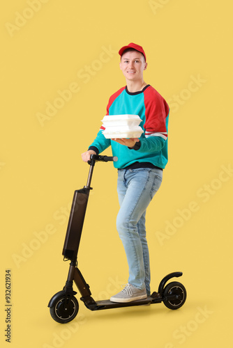 Male courier with food cont...