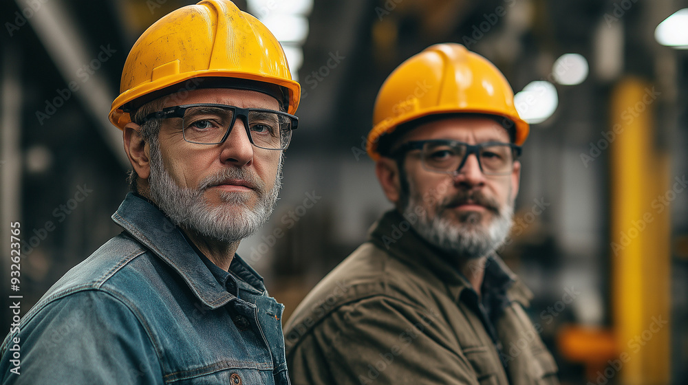 professional heavy industry employee wearing hard helmet professional heavy industry employee wearing hard helmet