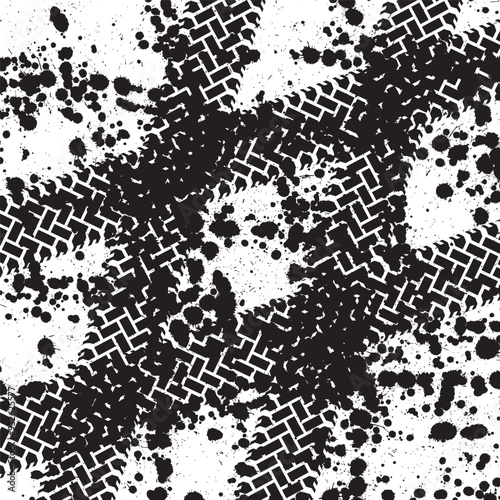 Grunge ink blots tires background