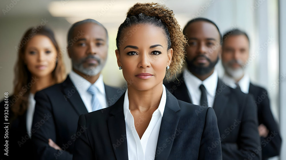 A diverse group of professionals in business attire. A diverse group of professionals in business attire.