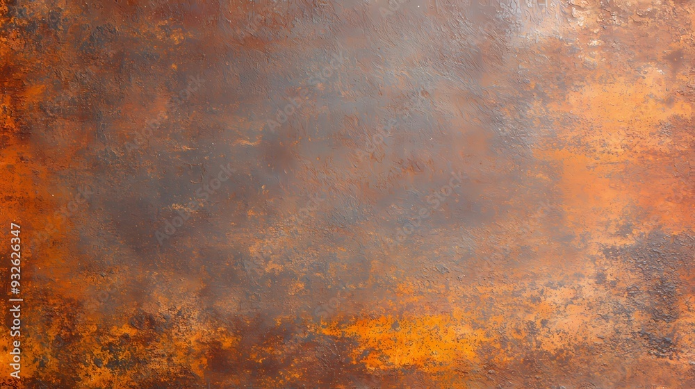 Close-up of a rusty metal surface with a mix of orange, brown, and dark gray tones, showing heavy weathering and corrosion, Generative AI illustration Close-up of a rusty metal surface with a mix of orange, brown, and dark gray tones, showing heavy weathering and corrosion, Generative AI illustration