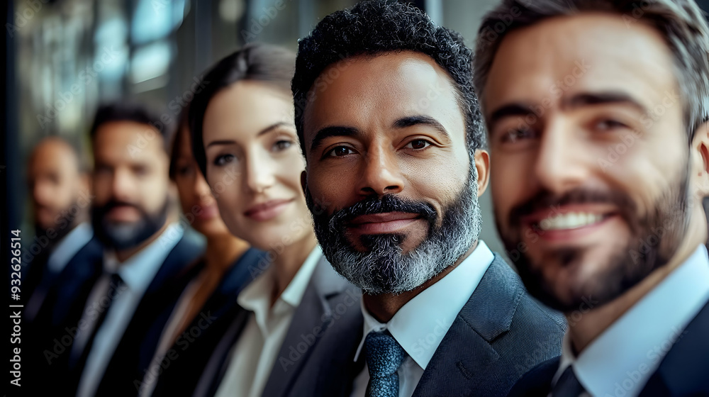 A diverse group of professionals posing for a photo. A diverse group of professionals posing for a photo.