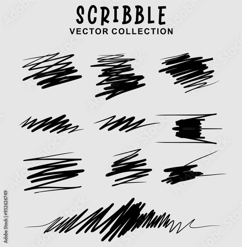 Charcoal pencil curly lines and squiggles. Scribble brush strokes vector set. Hand drawn marker scribbles. Black pencil sketches. Brush stroke lines, squiggles, daubs isolated.