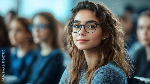 A focused young woman in a ...