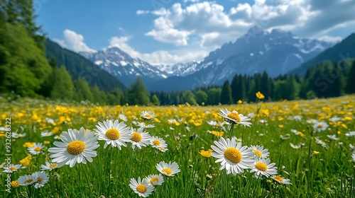 Beautiful view of meadow near Jenner mount in Berchtesgaden National Park Upper Bavarian Alps Germany Europe Beauty of nature concept background : Generative AI