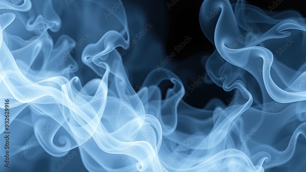 Fototapeta premium Smoke on black, wavy smoke on black isolated background, wavy smoke and black screen wallpaper,