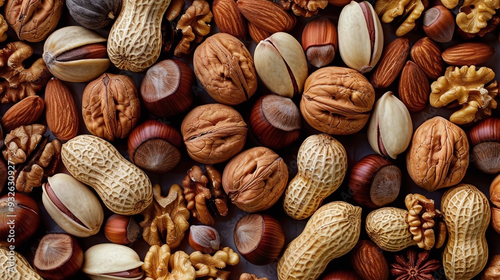 top down view mixed nuts pattern top down view mixed nuts pattern