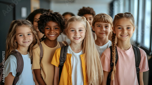 A group of smiling children...