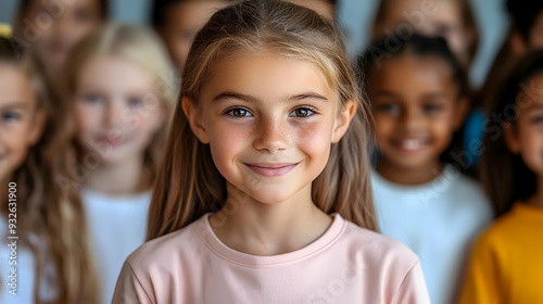 A group of smiling children...