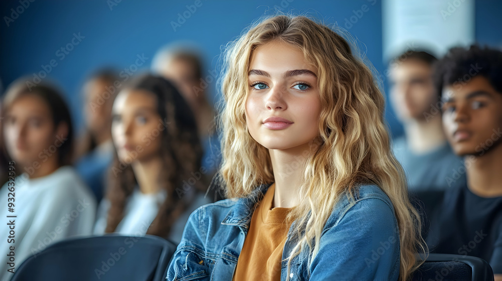 A group of young people attending a presentation or lecture. A group of young people attending a presentation or lecture.