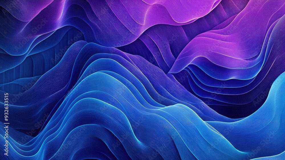 Obraz premium Abstract digital patterns in shades of blue and purple, ideal for tech themes.