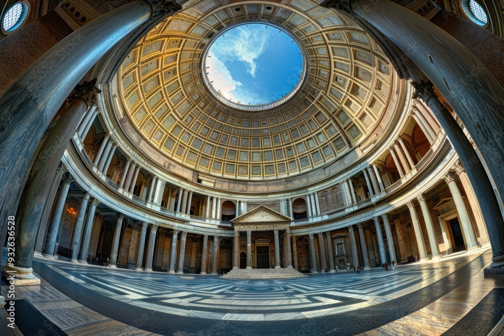Obraz premium Pantheon transaction center inside the Pantheon in Rome, Italy.