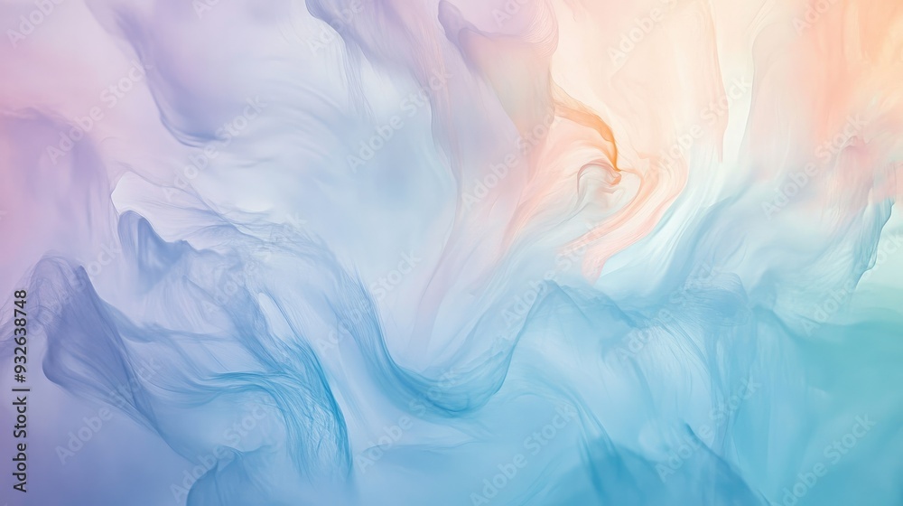 Fototapeta premium Soft pastel hues blending seamlessly, creating a calm and soothing abstract background.